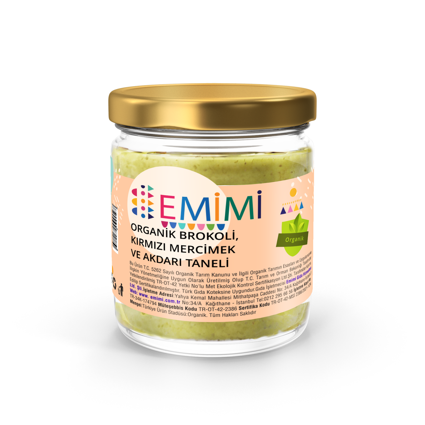 Organik Brokoli & Kırmızı Mercimek & Akdarı, Taneli 180 Gram