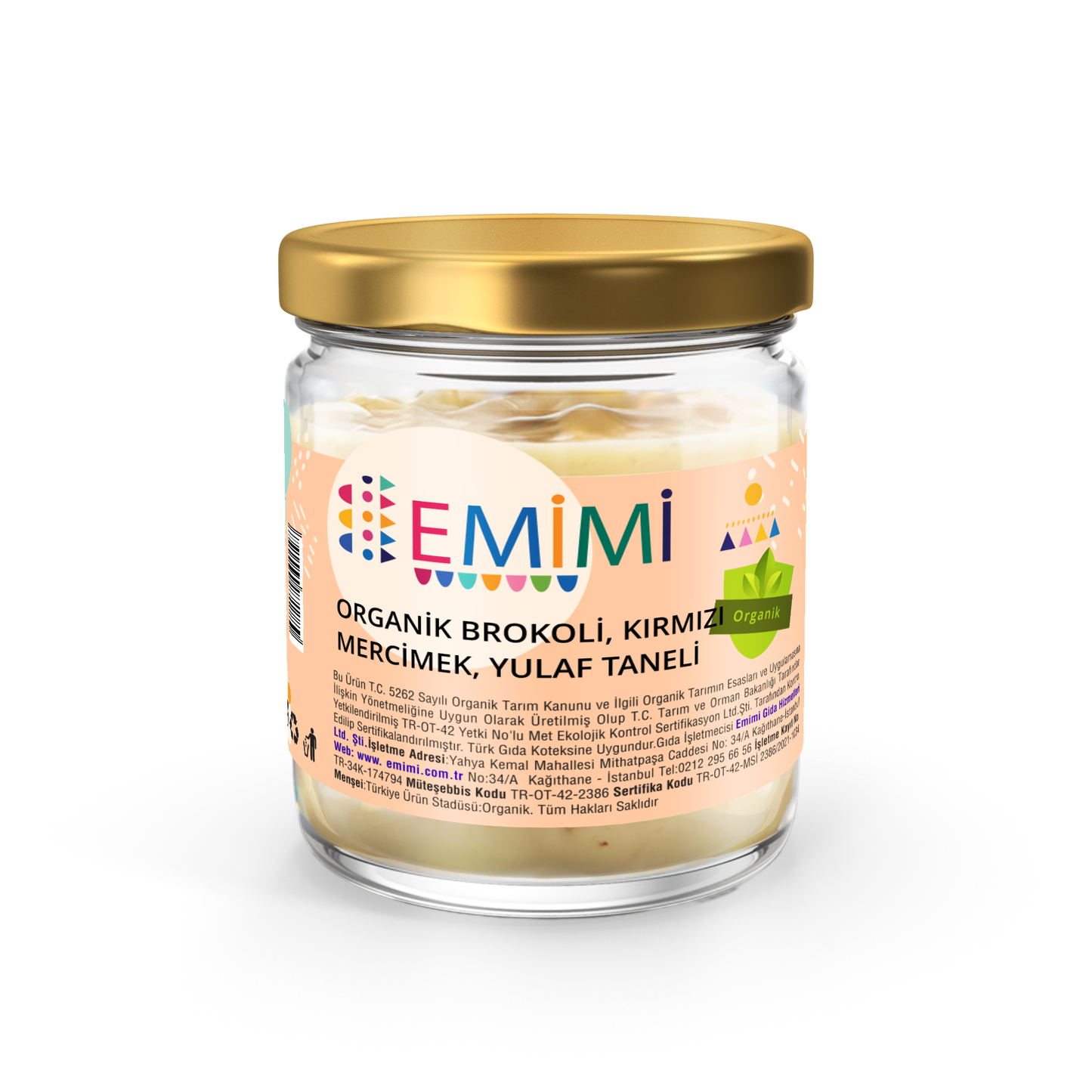 Organik Brokoli & Kırmızı Mercimek & Yulaf ,Taneli 180 Gram