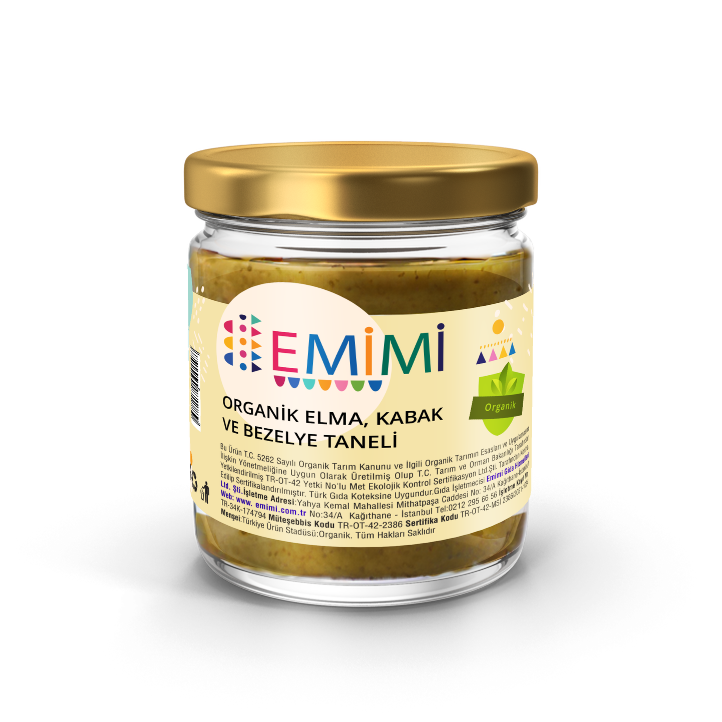 Organik Elma & Kabak & Bezelye, Taneli 180 Gram