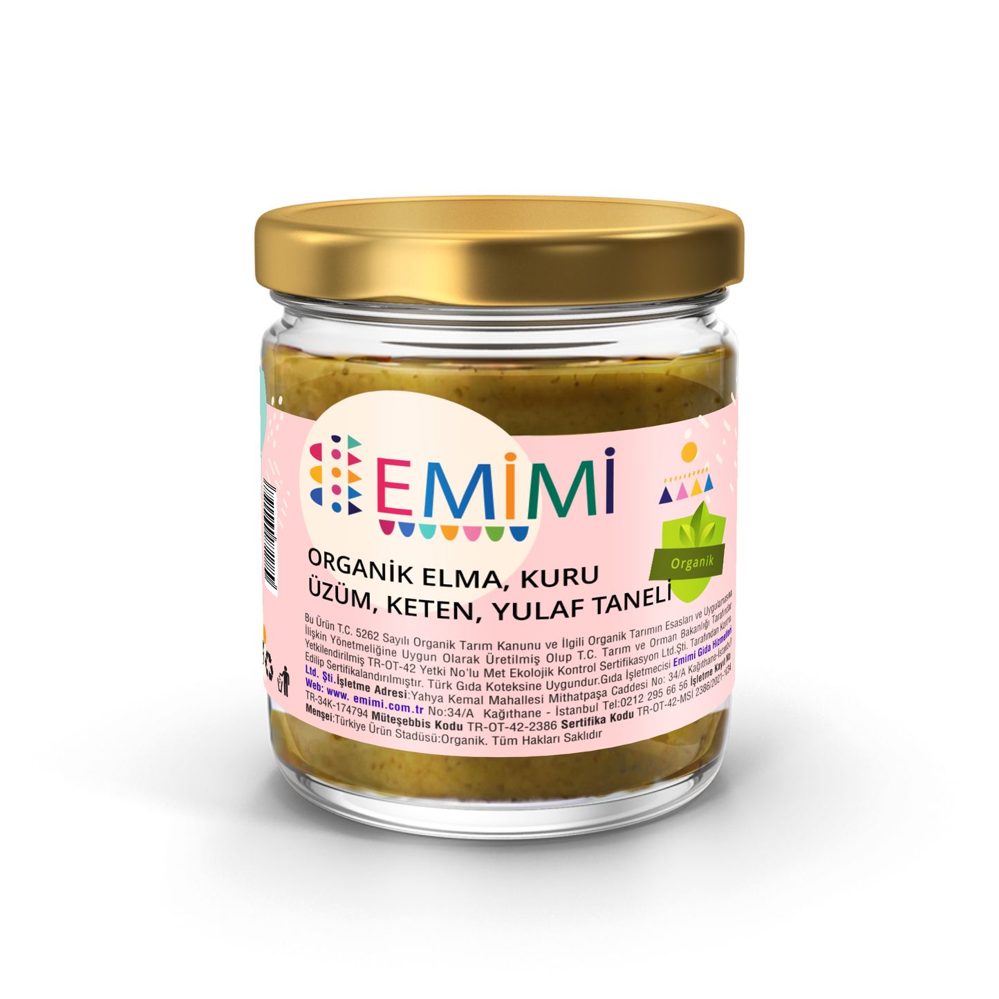 Organik Elma & Kuru Üzüm & Keten & Yulaf, Taneli 180 Gram