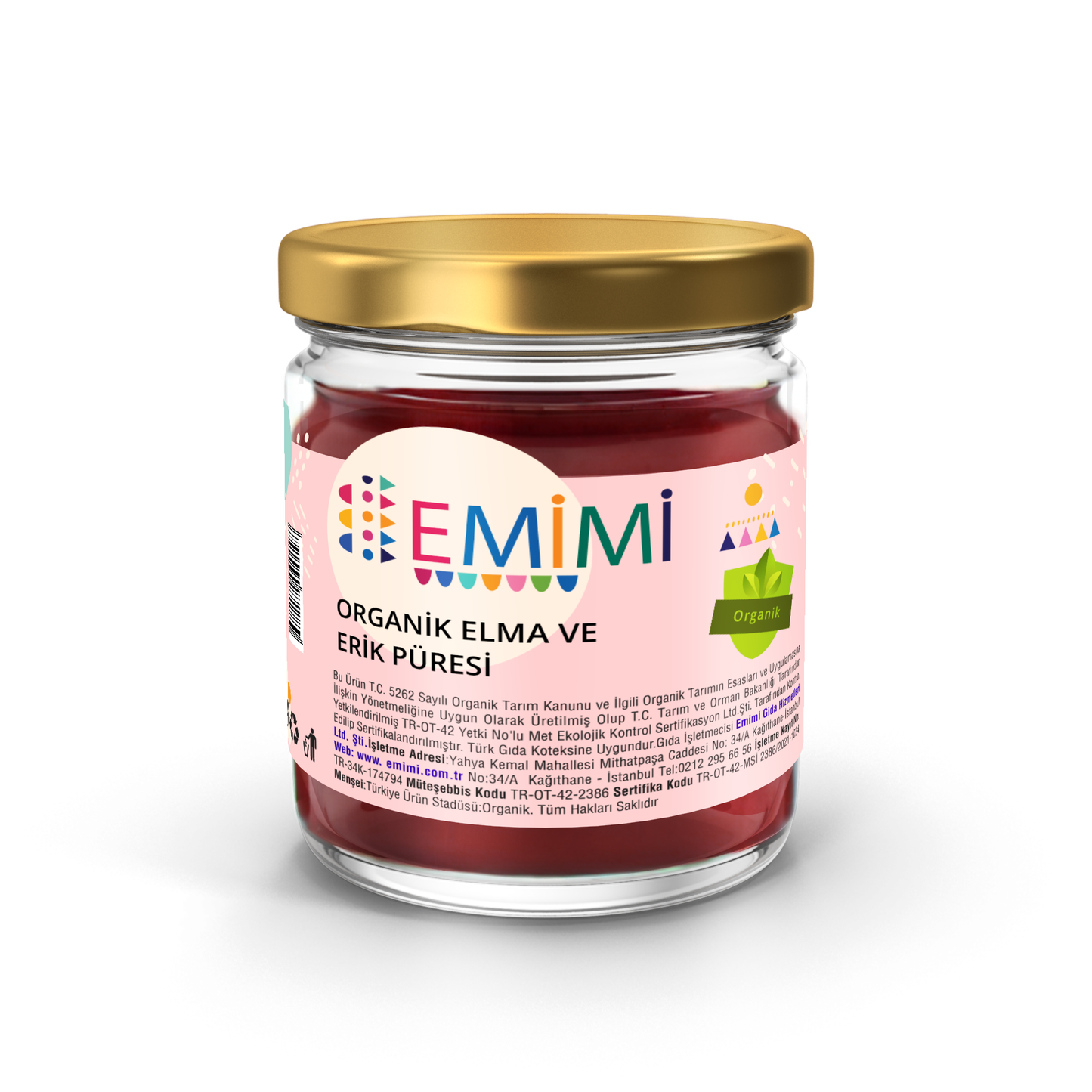 Organik Elma & Erik, Püre 180 Gram, Uzun Ömürlü