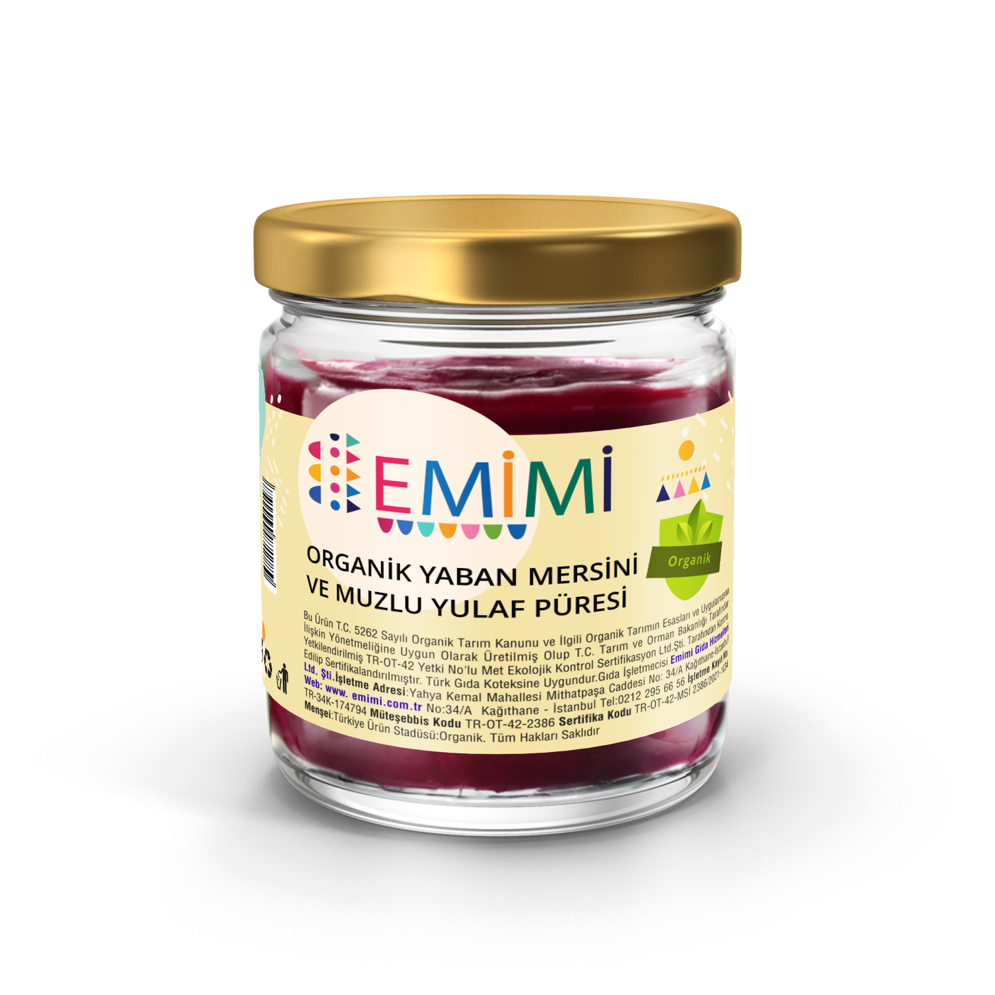 Organik Yaban Mersini & Muzlu Yulaf, Püre 180 Gram