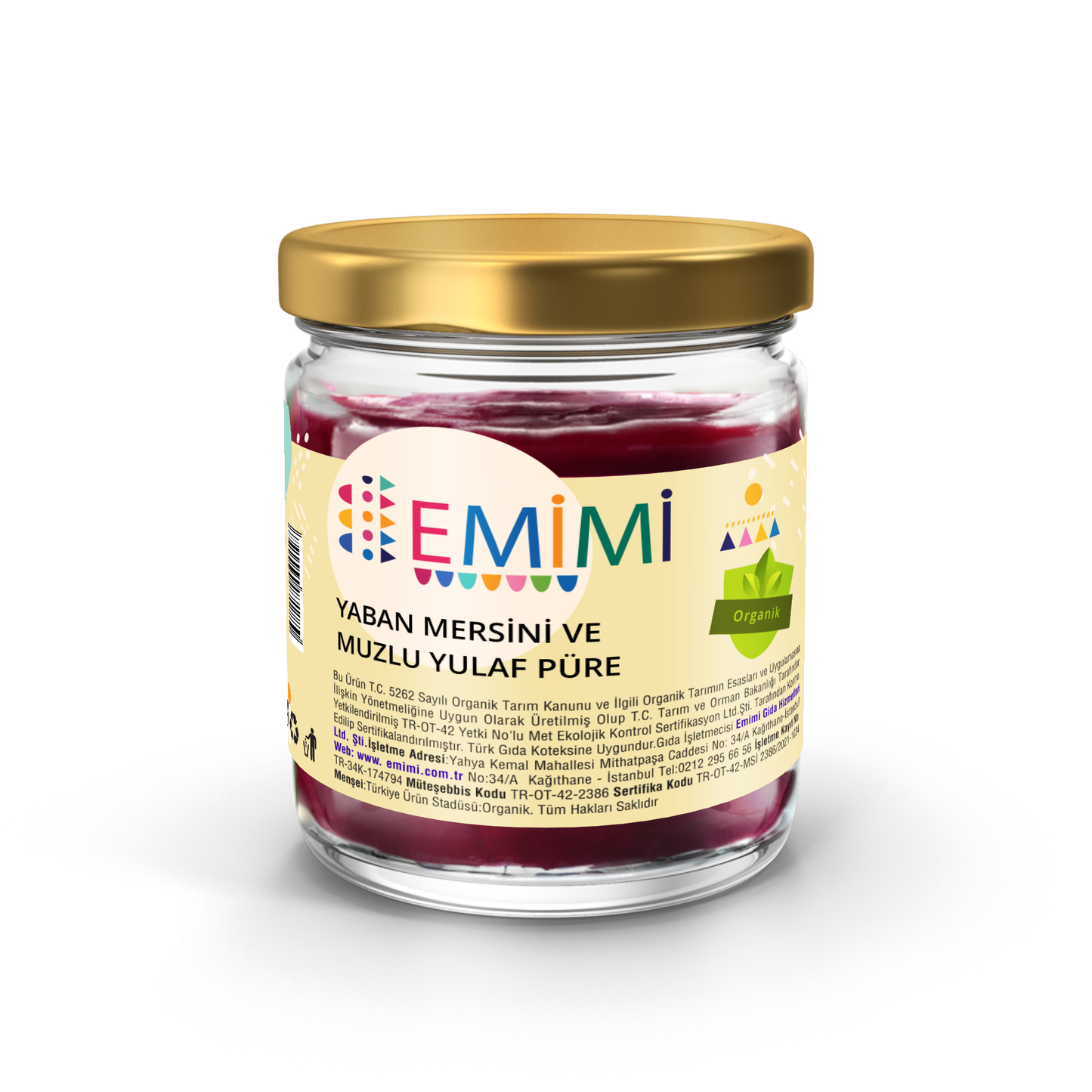 Organik Yaban Mersini & Muzlu Yulaf, Püre 180 Gram, Uzun Ömürlü